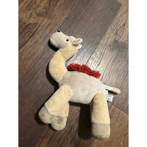 Anthropologie Plush Camel Stuffed Animal Toy Decorative Saddle Red Fringe - Picture 2 of 6